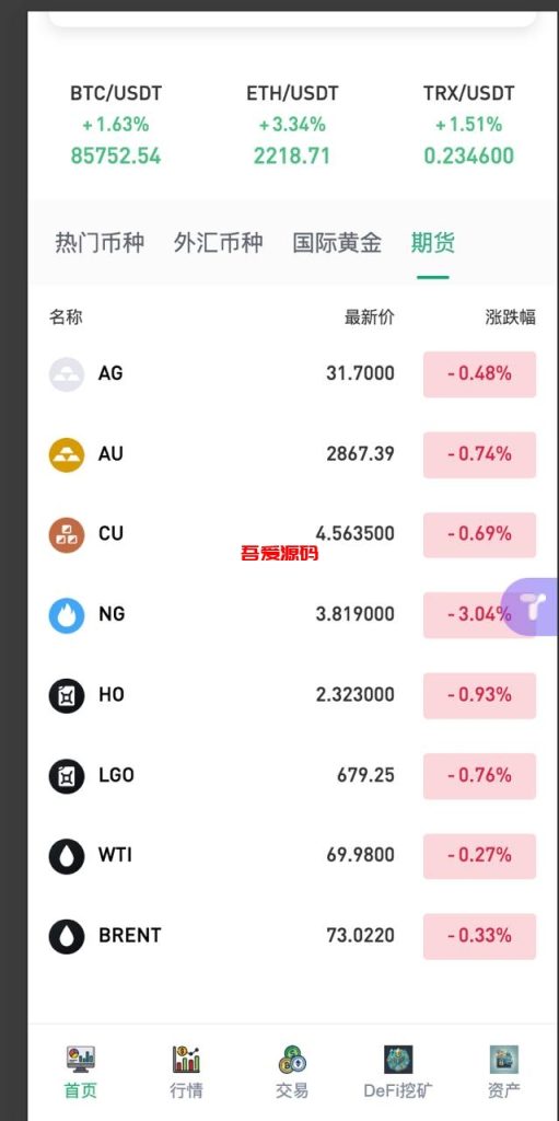 图片[4]-二开多语言交易所源码/手机端uniapp电脑端vue.支持秒合约/期货/贵金属/能源/币币/国际黄金/U本位合约/DeFi挖矿-吾爱海外源码